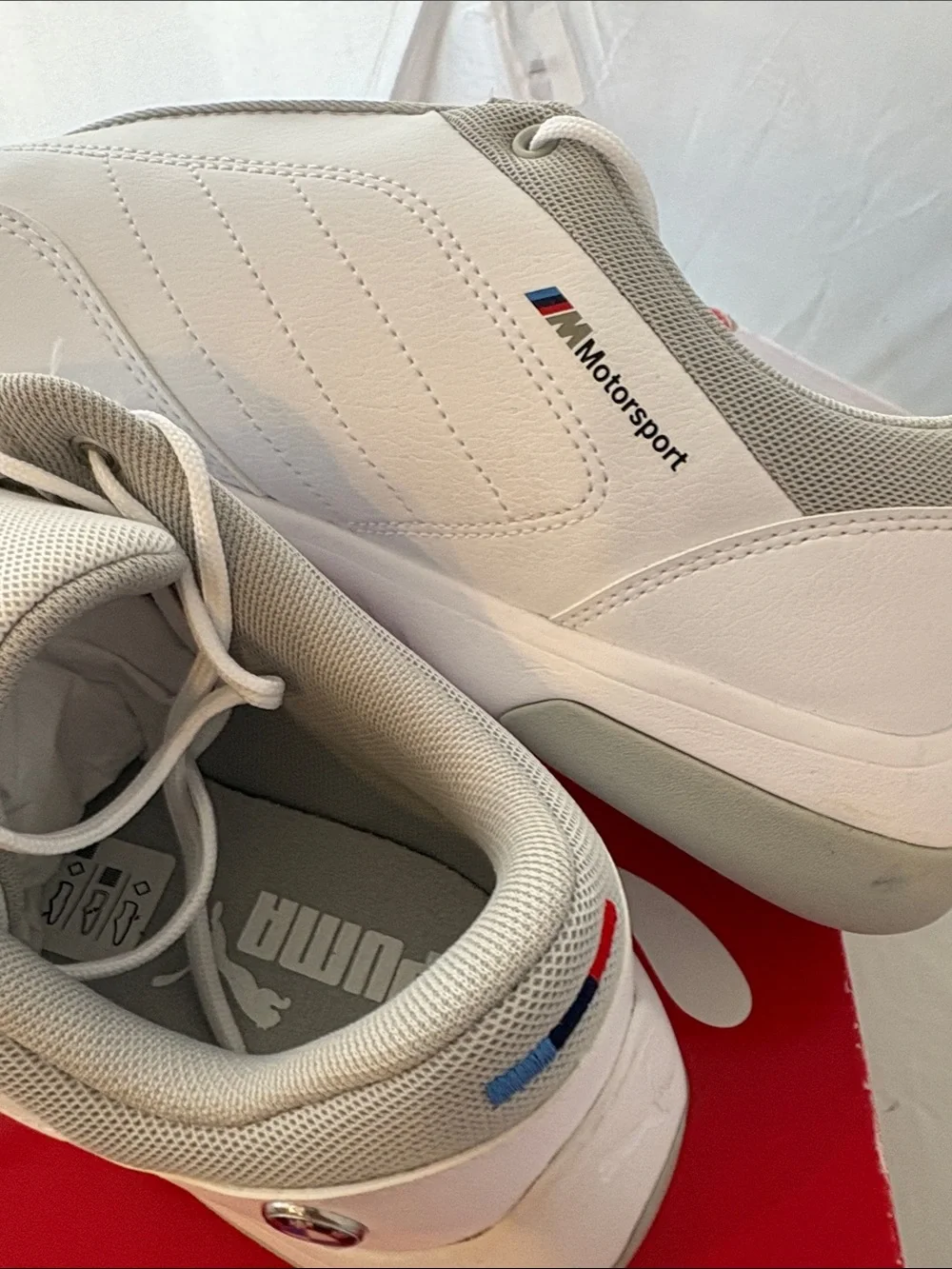 New PUMA BMW Motorsport Men’s White Driving Sneakers Kart Cat III NM